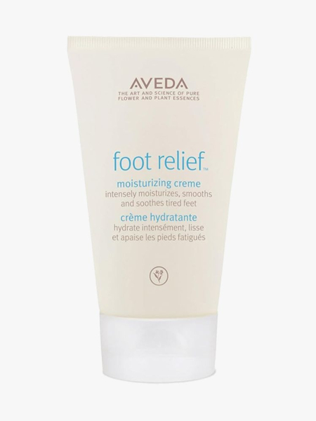 Aveda Foot Relief beige tube on light gray background